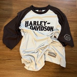 VINTAGE BROWN HARLEY DAVIDSON ATLANTA T-SHIRT